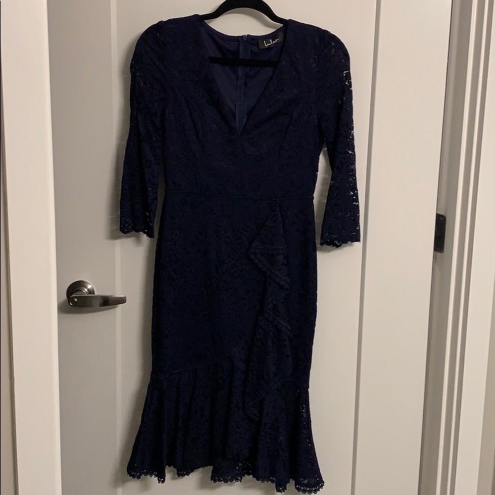 Navy Blue Lace Dress